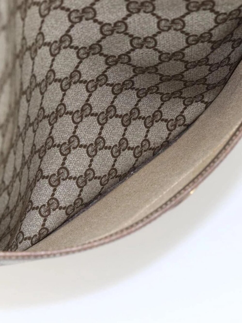 GUCCI GG Supreme Web Sherry Line Tote Bag PVC Beige Gold 39 02 003 Auth 173540 - Picture 6 of 13